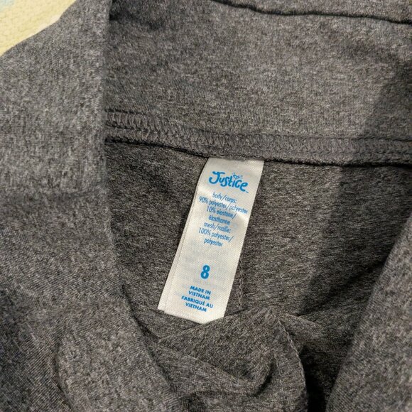 Girls Justice active gray pull on shorts size 8 - Picture 3 of 6